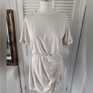 Cream Ruched Dress